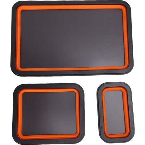 Set aus 3 faltbaren Magnettabletts in verschiedenen Größen für Schrauben, Bolzen, Muttern, Unterlegscheiben, Stifte und kleine Werkzeuge für Metallmechaniker. (1/5)