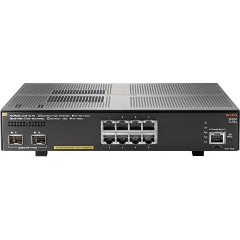 Aruba 2930F 8G PoE+ 2SFP+ Géré L3 Gigabit Ethernet (10/100/1000) Connexion Ethernet, supportant l'alimentation via ce port (PoE) 1U Gris (1/3)