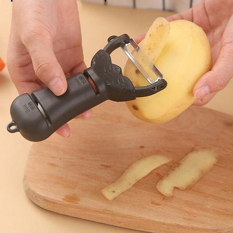Épluche-légumes - Lame Acier Inoxydable - Poignée Bois - Pour Pommes De Terre Fruits Légumes - Usage Cuisine Maison Extérieur - Lot de 1 (1/4)