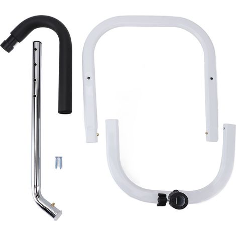 Poignée de lit aide au lever, cadre d'assistance réglable en hauteur 46-58cm, acier carbone robuste avec accoudoirs mousse polyester, capacité 138kg (1/5)