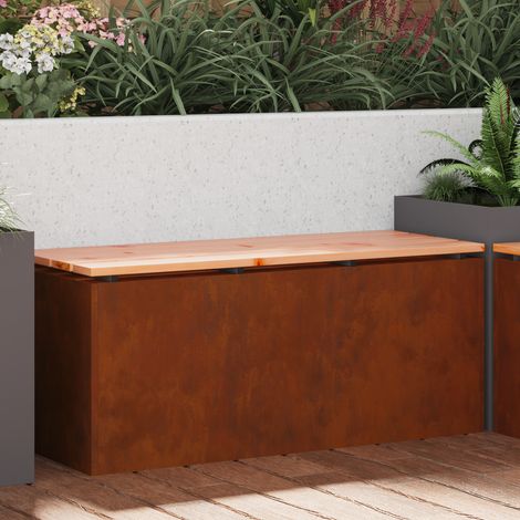 Maison Exclusive - Gartenbank Wetterfeststahl 100 x 40 x 43 cm (1/5)