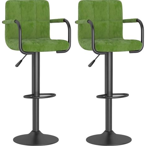 Maison Exclusive - Sgabelli da Bar 2 pz Verde Chiaro in Velluto (1/5)