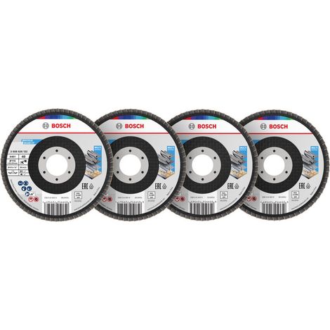 Bosch X451 Fächerschleifscheiben Set, 115 x 22,23 mm, K40/K60/K80/K120, Z29, 15-tlg. (1/5)