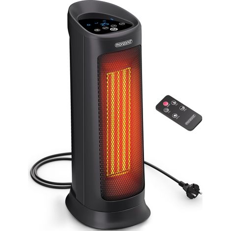 MONZANA® Keramik Heizlüfter 2000W 4 Betriebsmodi 15-40°C Energiesparend 120° Oszillation Timer Leise Fernbedienung Elektroheizung Heizstrahler schwarz
