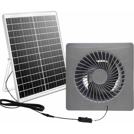 Panneau solaire avec extracteur d'air - 12 V - Kit de ventilateur solaire pour camping-car, serre, conteneur, abri de jardin, voiture de ventilation (15,2 cm) (1/5)