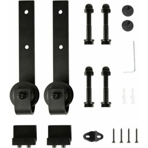 Roulette Porte Coulissante, Accessoires pour Portes Coulissantes, Noir (Roulette kit seulement)-Crezuo