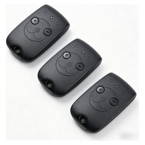 Lot de 3 Trois télécommandes 1841026 NS à 2 canaux (433,42 MHz) pour la commande de deux moteurs dans les systèmes d'automatisation de portails et de portes de garage. Batterie au lithium longue durée