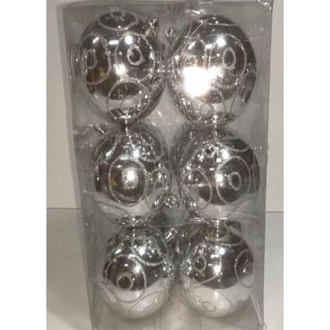 Addobbi natalizi palline natalizie da decorazioni per albero di natale pz12 d10 argento/glitter (1/5)