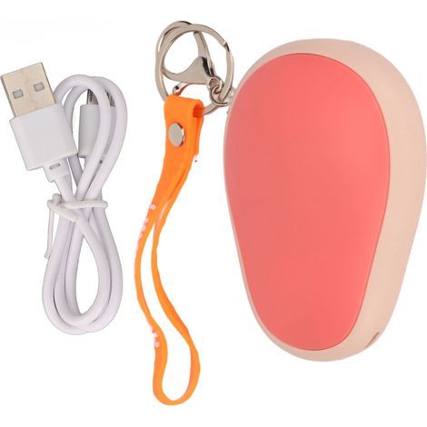 Rechargeable 2-in-1 Electric Hand Warmer Power Bank, double-sided heating with 3 temperature levels, portable USB warmer with lanyard. (1/4)