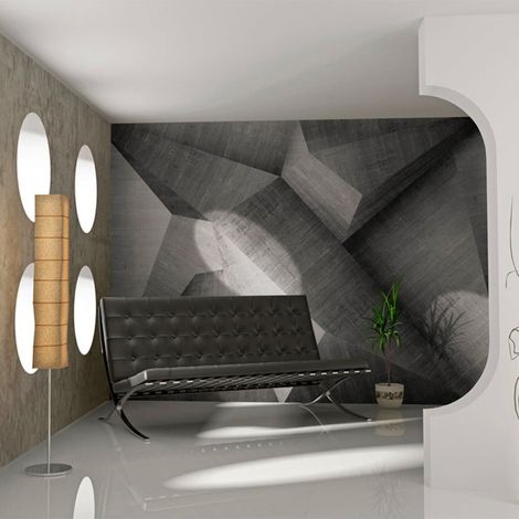 Papier peint beton illusion d'optique - 250 x 193 cm (1/3)