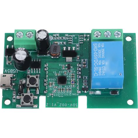 Interrupteur intelligent WiFi relais 7-32V, module auto-verrouillage et impulsionnel, commande via application, minuterie, pour automation maison (1/5)