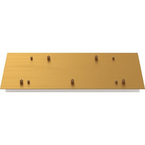 Rosone Rettangolare Metallo Ottone Satinato 5 Fori 60X35Cm