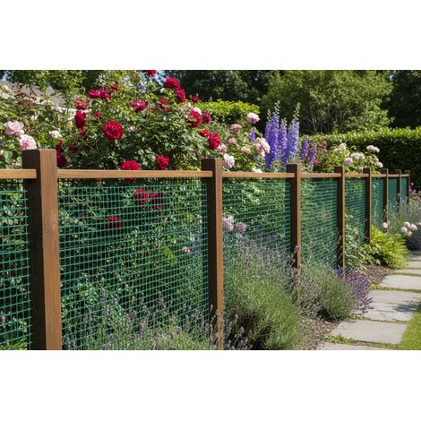 Malla plástica de cerramiento Premium con cenefa de refuerzo 300 grs/m² - Blanco / 1x30 mts / 12x12 mm (1/5)