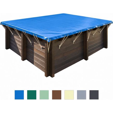 Bâche d'hiver 8.66 x 4.51 m, coul. bleu, pour piscine BAS7309 (1/5)