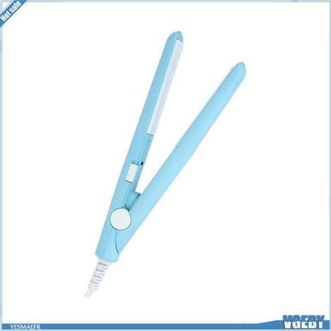VGEBY Mini-Haarglätter 2-in-1 mit Keramik-Turmalin-Heizplatte, Matcha-Optik, EU-Stecker, Blau (1/5)