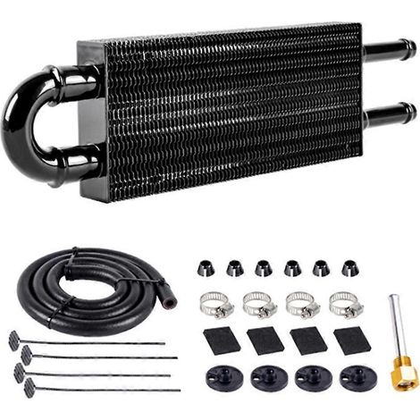 Kit de refroidisseur d'huile en aluminium à 2 rangées pour radiateur de transmission automobile, plaque et ailettes de refroidissement d'huile, convertisseur de radiateur OSA020 A (1/5)