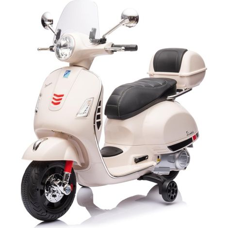 Moto Elettrica per Bambini Piaggio Vespa GTS SUPER 12V Full Optional con Bauletto Bianco