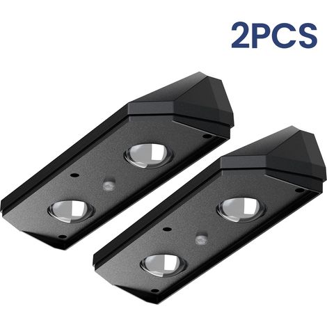 (2 unités) Lampe solaire de clôture, applique murale multicolore, indice de protection extérieur IP67, convient aux cours. (1/5)