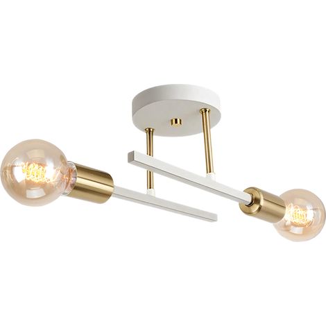 2 Luces Apliques De Pared Retro Plafones Modernos Apliques De Pared Vintage E27 Blanco,Para Dormitorio Pasillo Salón (1/5)