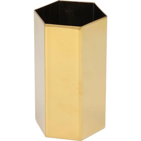 Portapenne a testa esagonale in acciaio inox dorato, resistente alla corrosione e luminosa, l'utilizzo versatile (1/5)