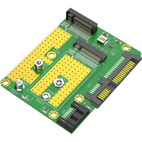 Carte adaptatrice double SSD M.2 (NGFF) vers double SATA3 ---