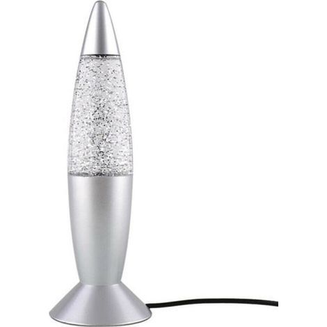 Lampe à lave argentée à paillettes, lampe à mouvement changeant de couleur avec particules scintillantes flottantes, lampe originale de 40 cm pour chambre, salle de jeux, décoration intérieure (1/3)