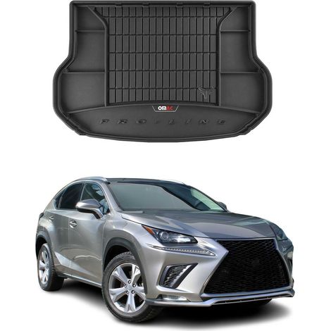 Tapis de Coffre 3D TPE Premium pour Lexus NX 2014 à 2022, Bac de Protection de Coffre Intérieur antidérapant, Revêtement de Coffre Bords Hauts pour Voiture, Noir