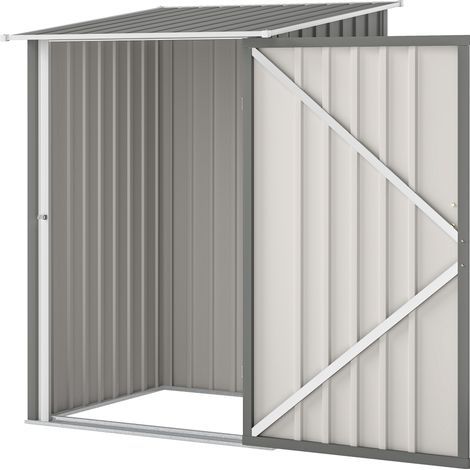 Gartengerätebox aus verzinktem Stahl mit Flügeltür, 100 x 104 x 160 cm, hellgrau