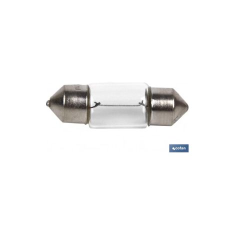 Confezione da 10 lampade plafoniere C10W 12V con vetro trasparente