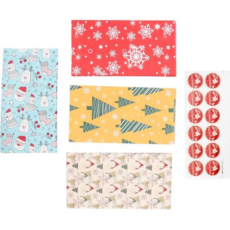 24 sachets cadeaux de bonbons, papier, 4 couleurs assorties, pour mariage et fêtes (1/5)