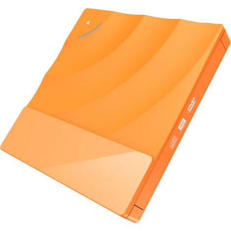 Lecteur optique externe portable DVD, lecteur de disque CD/DVD-RW ultra-plat USB 3.0 (Orange) (1/5)