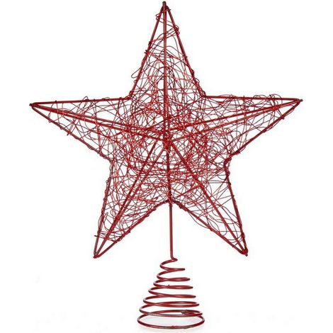Estrella de Navidad - Roja - Acero - Plástico - Decoración Durable