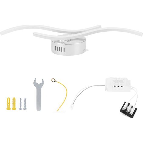 Plafonnier LED ondulé pour salon, chambre, cuisine, AC85-265V, lumière chaude (1/5)