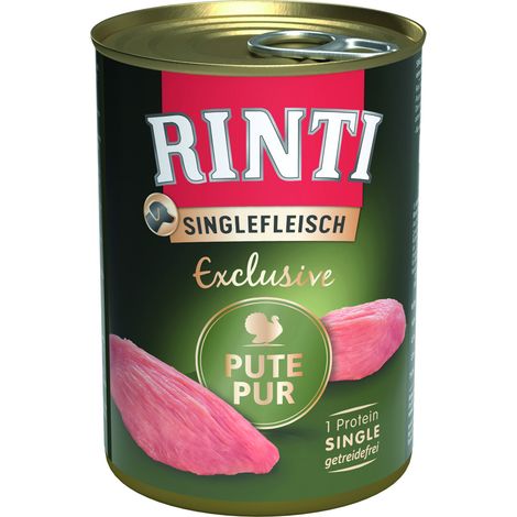 Rinti Singlefleisch Exclusive Hundenassfutter Adult getreidefrei 400 g Pute