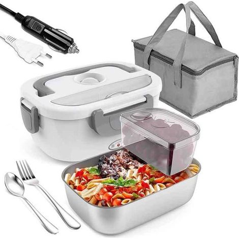 Lunch Box Chauffante Electrique - FOLAYA - 1.5L - Acier Inoxydable - 3 en 1 - Design Contemporain (1/4)