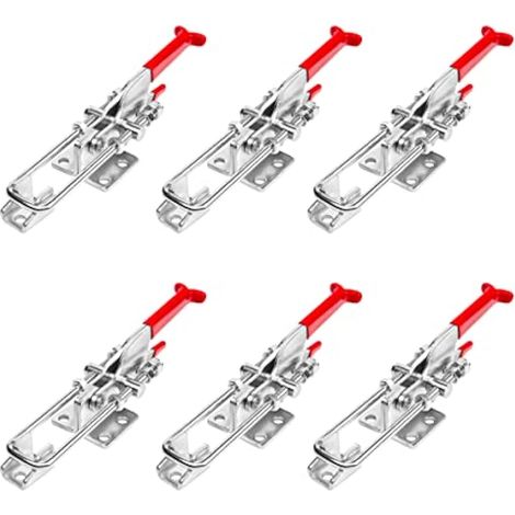 Lot de 6 Colliers de Serrage à Bascule 317,5 kg – Loquet Réglable 431 avec Poignée Antidérapante pour Bois, Fumoir, Porte-Pneus (1/4)
