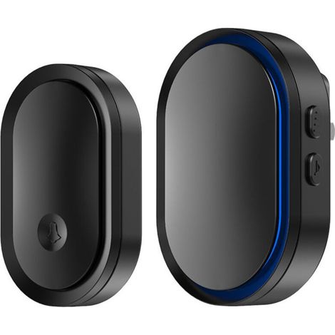 Sonnette sans fil, sonnettes 500M IP55 sonnette électronique sans fil étanche avec récepteur et émetteur enfichables, 36 mélodies sur 5 niveaux de volume (1/5)