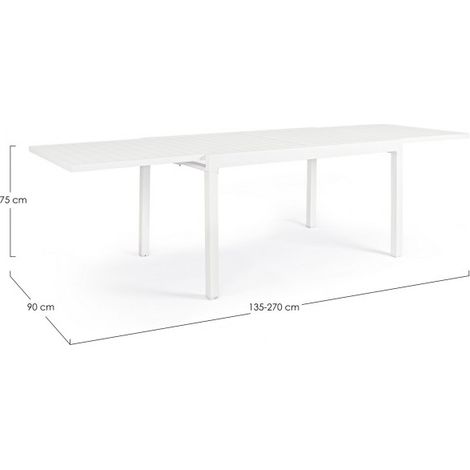 Tavolo allungabile "Pelagius" in alluminio dogato da esterno per giardino e veranda -Bianco / Big / Tavolo (1/5)