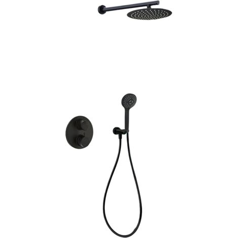 PAINI Columna de ducha empotrable redonda Ruby Matte Black (1/3)