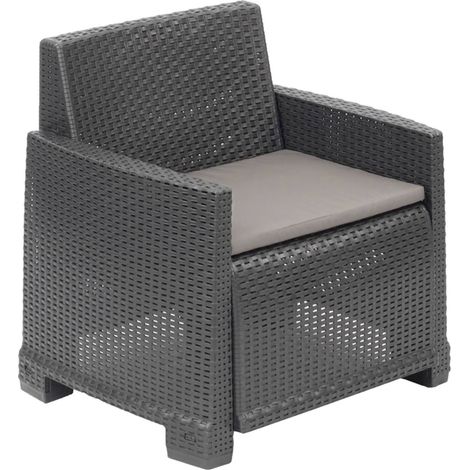 Poltrona da Esterno Gaby, Braccioli, Made in Italy, 66x72 cm Grigio Antracite