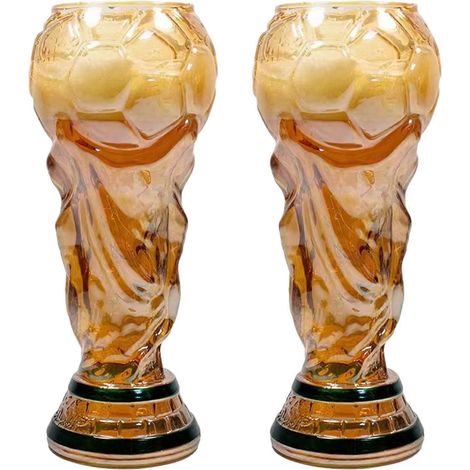 Lot de 2 verres à bière en forme de trophée de football (500 ml), parfaits pour les fêtes, les barbecues et les bars à la maison. (1/5)