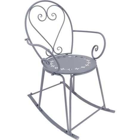 Rocking Chair d'extérieur Belle Époque- Gris - 55,7 x 69,5 x H 92,5 cm - Livraison gratuite