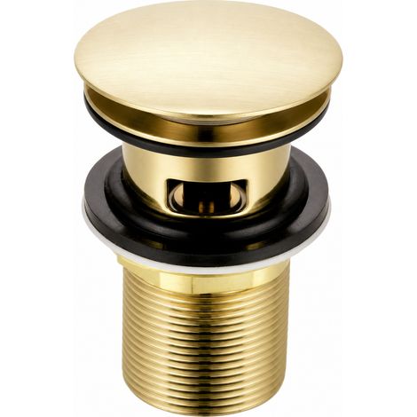 Válvula de Lavabo Clic-Clac de Acero Inoxidable Dorado con Rebosadero (1/5)