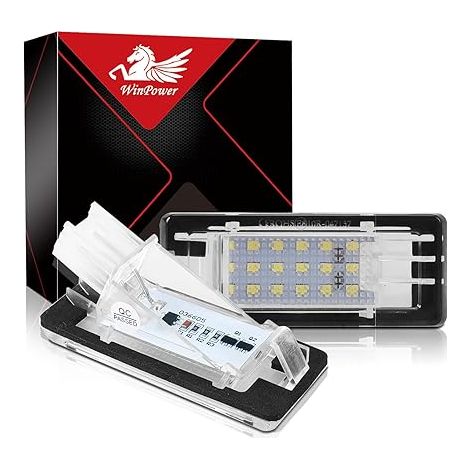 Éclairage de plaque d'immatriculation LED Feu Plaque Sans Erreur 6000K Blanc Ampoule Compatible avec Espace Fluence Scenic Duster Lodgy Logan (1/5)