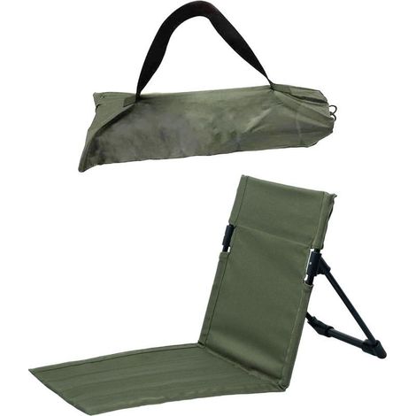 Chaise de Support Dorsal pour la Plage, Siège de Plage Pliable, Portable Durable pour la Randonnée, Le Camping, la Plage, Vert (1/5)