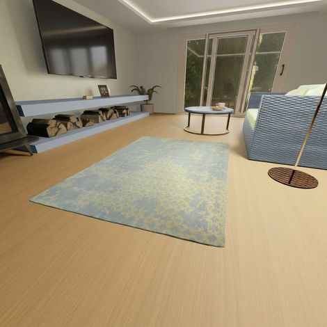 Tapis vintage Comet - Tapis vintage - 140x70cm, Rectangular - 100% Viscose - Tufté main - Argent