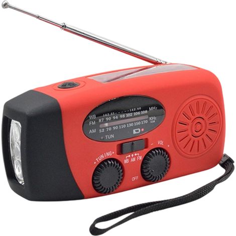 071 radio solaire à manivelle, radio météo d'urgence extérieure, 1 pièce. (1/5)