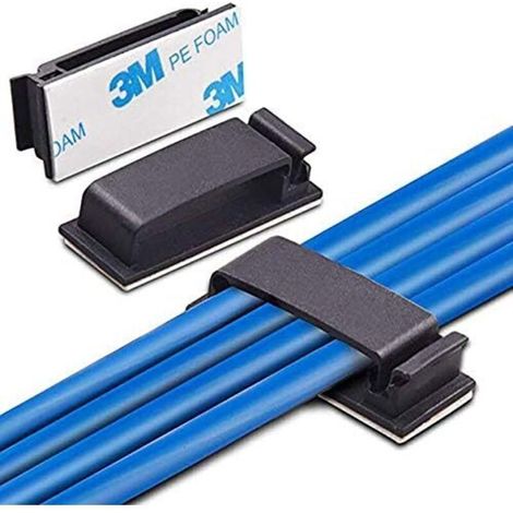 Attaches adhésives pour câbles – Lot de 50 pièces, fixation rapide et discrète pour maison, bureau et voiture