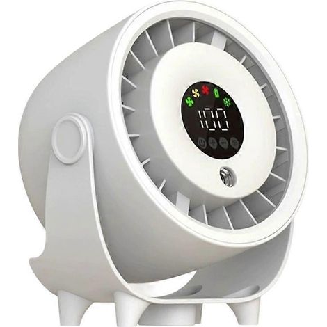 Portable USB ventilateur refroidissement avec 3 modes 3600 mah batterie misting petit table pour kitchen maison blanc (1/5)