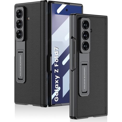Custodia GKK per Samsung Galaxy Z Fold7 5G con vetro e supporto - Nera (1/5)